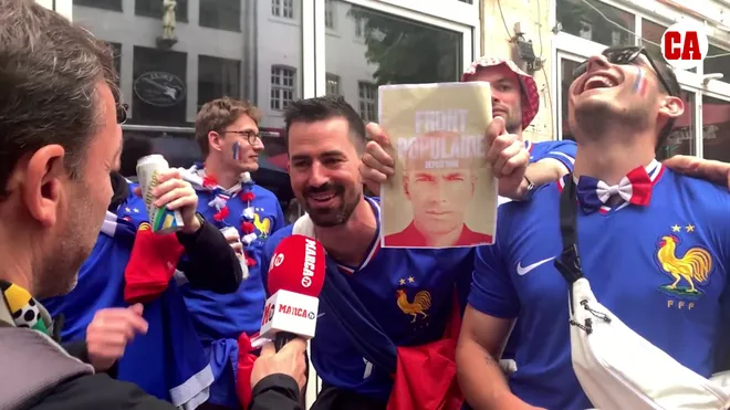 Insólito. Aficionados franceses responden a MARCA con un cartel satírico sobre Zidane