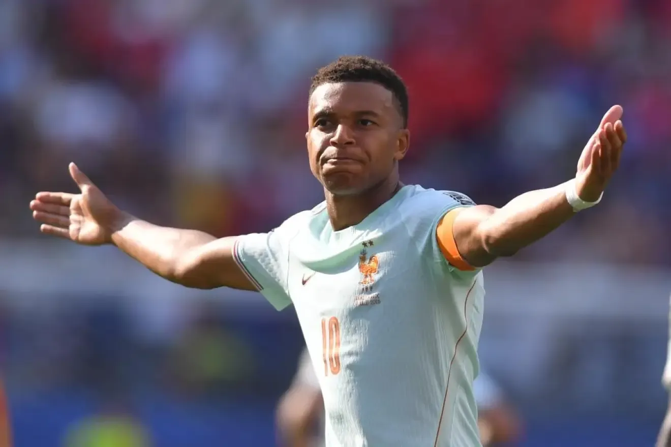 Mbappé celebra el 1-0 frente a Marruecos.