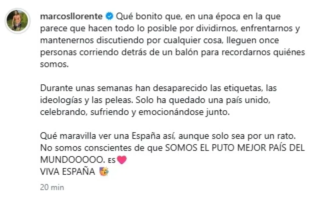 La publicación de Llorente.