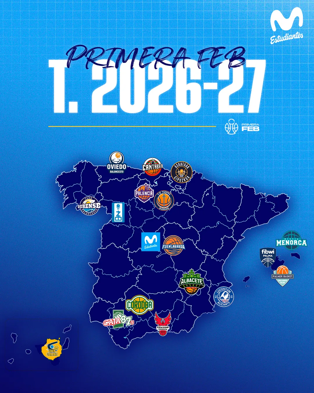Movistar Estudiantes ya conoce sus rivales y las novedades de la Primera FEB 2026-2027